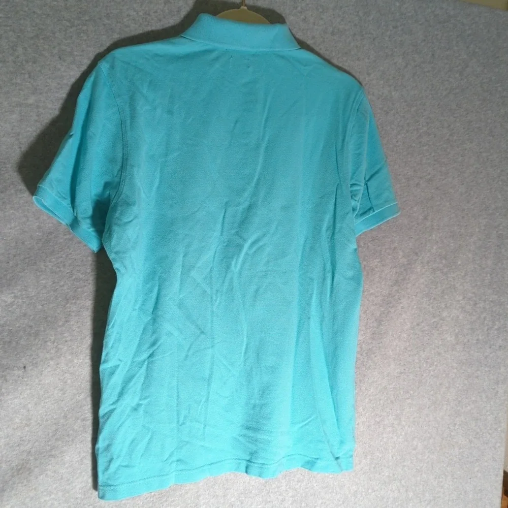 Ralph Lauren Polo Pique Golf Shirt Mens Large Aqua Pony Classic Fit Short Sleeve